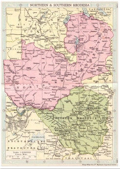 Northern & Southern Rhodesia map