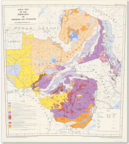  Soils map of the Federation of Rhodesia and Nyasaland. 1:2,500,000. 1960. 