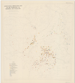  Agricultural production map of the Federation of Rhodesia and Nyasaland. 1:2,500,000. 1962.