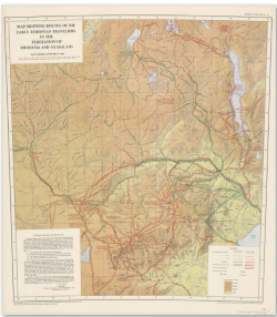 Map showing the routes of the early European travellers in the Federation of Rhodesia and Nyasaland.
1:2,500,000. 1964. 