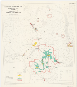 Electricity generation and distribution map of the Federation of Rhodesia and Nyasaland. 