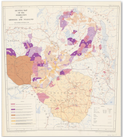  Hunting map of the Federation of Rhodesia and Nyasaland. 1:2,500,000. 1961. 