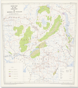 Tsetse map of the Federation of Rhodesia and Nyasaland. 1:2,500,000. 1960. 