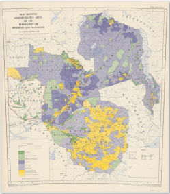  Map showing the administrative areas of the Federation of Rhodesia and Nyasaland. 1:2,500,000. 1963. 