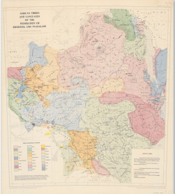  African tribes and languages of the Federation of Rhodesia and Nyasaland. 1:2,500,000. 1964