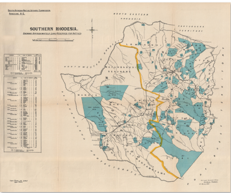 Southern Rhodesia : shewing approximately land reserved for natives