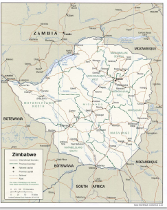 Zimbabwe Political Map 2002