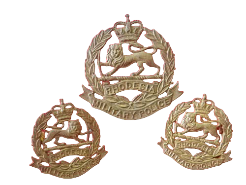 Royal Rhodesian Military Police cap and collar badges